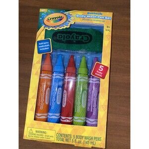 Crayola Fruity Scents 5 Piece Bathtub Body Wash Colorful Pen Set for Kids